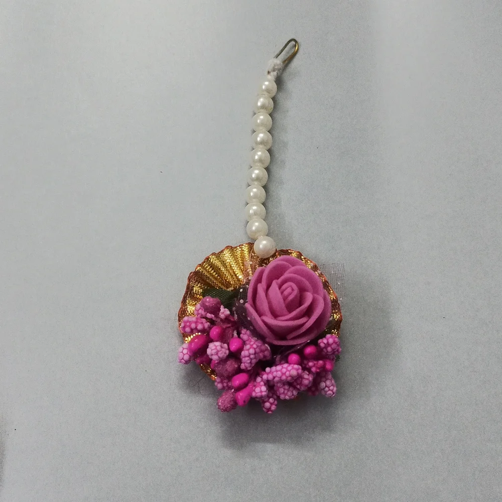 Pink beautiful Flower jewellery for haldi (no negotiation) - Picture 6 of 8
